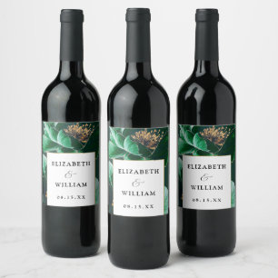 Rótulo De Garrafa De Cerveja Casamento Dourado e Elegante Elegante Elegante Ele
