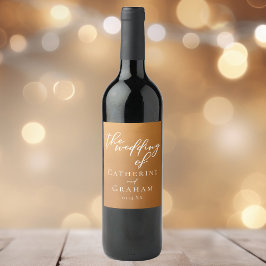 Rótulo De Garrafa De Cerveja Casamento Dourado Russo Personalizado Boho