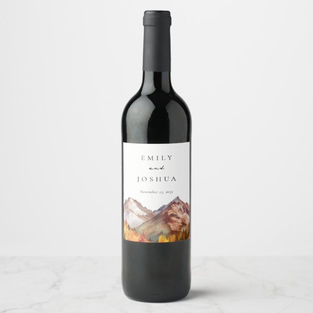 Rótulo De Garrafa De Cerveja Casamento Elegante de outono (Frente)