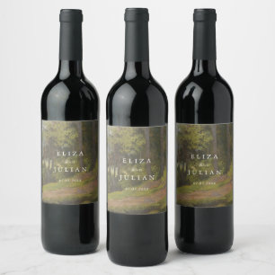 Rótulo De Garrafa De Cerveja Casamento Elegante Floresta Rústica