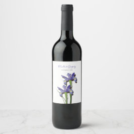 Rótulo De Garrafa De Cerveja Casamento Elegante Íris Roxa 