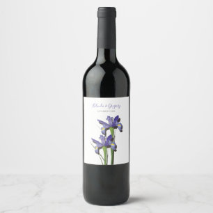 Rótulo De Garrafa De Cerveja Casamento Elegante Íris Roxa