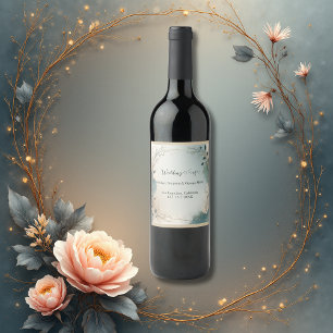 Rótulo De Garrafa De Cerveja casamento elegante na natureza em verde escuro