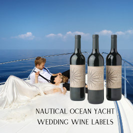 Rótulo De Garrafa De Cerveja Casamento em iate do oceano náutico