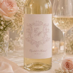 Rótulo De Garrafa De Cerveja casamento em jardim floral vitoriano