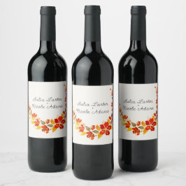 Rótulo De Garrafa De Cerveja Casamento Florais Hibiscus Tropical Laranja Queima