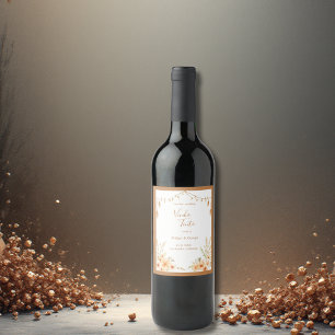 Rótulo De Garrafa De Cerveja Casamento Floral Beige Rustic