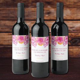 Rótulo De Garrafa De Cerveja Casamento Floral de Hibiscus Brugado