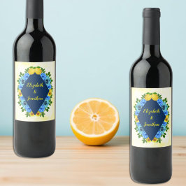Rótulo De Garrafa De Cerveja Casamento Floral de Limão Ensolarado
