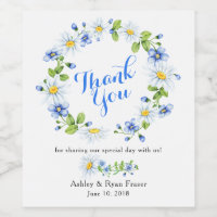 Casamento Floral de Margarida Branca Azul Obrigado