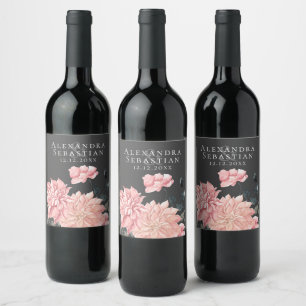 Rótulo De Garrafa De Cerveja Casamento Floral de Watercolor Elegante