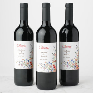 Rótulo De Garrafa De Cerveja Casamento Floral Elegante