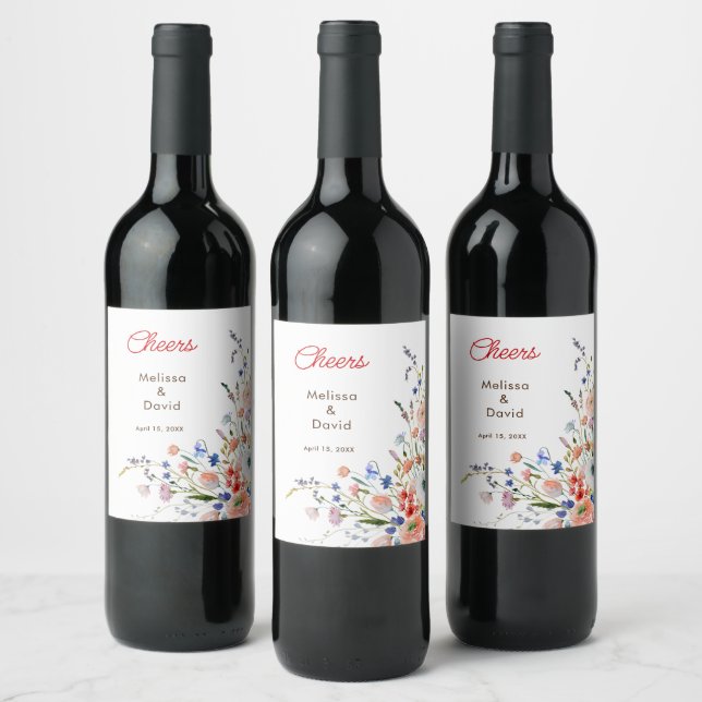 Rótulo De Garrafa De Cerveja Casamento Floral Elegante (Garrafas)