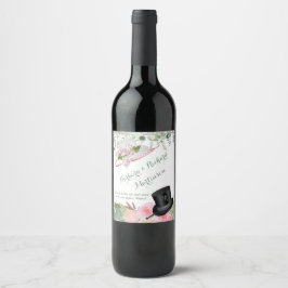 Rótulo De Garrafa De Cerveja Casamento Floral Romântico Blush Pink