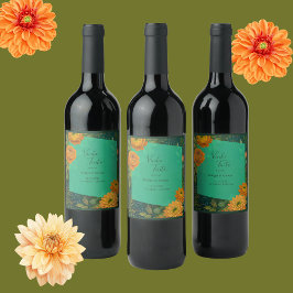 Rótulo De Garrafa De Cerveja casamento floral romântico de outono