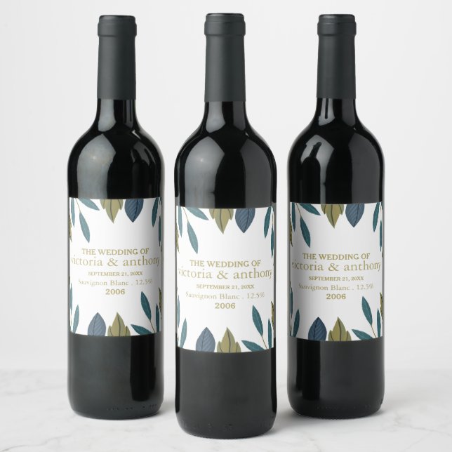 Rótulo De Garrafa De Cerveja Casamento Floral Rustic Leaf (Garrafas)