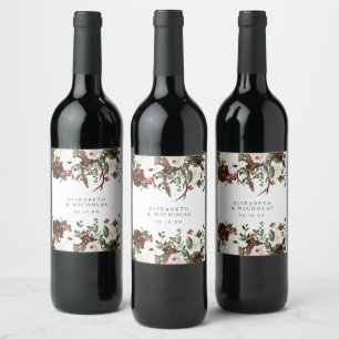 Rótulo De Garrafa De Cerveja Casamento Floral Rústico Country Personalizado