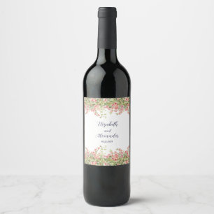 Rótulo De Garrafa De Cerveja Casamento floral Simples e Bonito de rosa