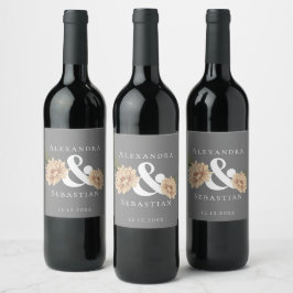 Rótulo De Garrafa De Cerveja Casamento Floral Simples Elegante Salvar A Data