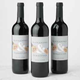 Rótulo De Garrafa De Cerveja Casamento Floral Simples Elegante Salvar A Data