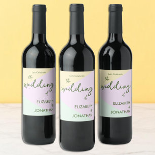 Rótulo De Garrafa De Cerveja Casamento Geométrico de Pastel Mudado