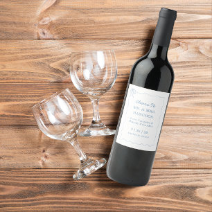 Rótulo De Garrafa De Cerveja Casamento Ilustrado Azul Desenhado à Mão Espanhola