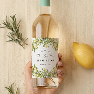 Rótulo De Garrafa De Cerveja Casamento mediterrânico com Lemon amalfi