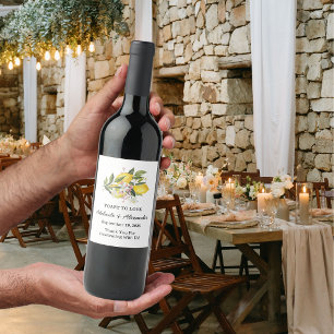 Rótulo De Garrafa De Cerveja Casamento mediterrânico de Citros de Limão