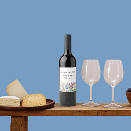 Rótulo De Garrafa De Cerveja Casamento Minimal de Boho Wildflower