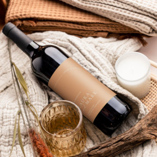 Rótulo De Garrafa De Cerveja Casamento Minimalista da Arca de Ferrugem Moderna 