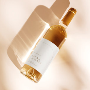 Rótulo De Garrafa De Cerveja Casamento Minimalista do Arch de Boho Moderno