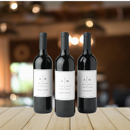 Rótulo De Garrafa De Cerveja Casamento Mínimo Simples de Fronteira do Monograma