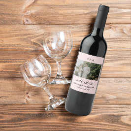 Rótulo De Garrafa De Cerveja Casamento Moderno com Rubor Rosa