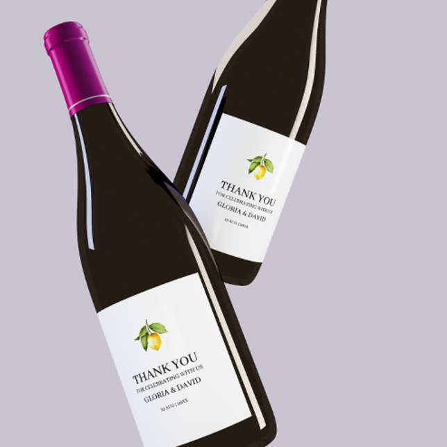 Rótulo De Garrafa De Cerveja Casamento Moderno de Lemon Amarelo (Criador carregado)