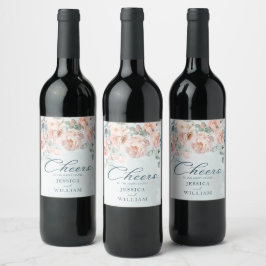 Rótulo De Garrafa De Cerveja Casamento Moderno e Tendência Rosa Azul