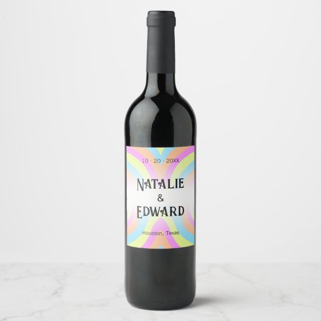 Rótulo De Garrafa De Cerveja Casamento moderno estético (Frente)