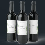 Rótulo De Garrafa De Cerveja Casamento na Praia com Palmeira de Ilha Rústica<br><div class="desc">Palmeiras de ilha em aquarela rústica,  rótulos de vinho personalizados. Modelo de design moderno e elegante.</div>