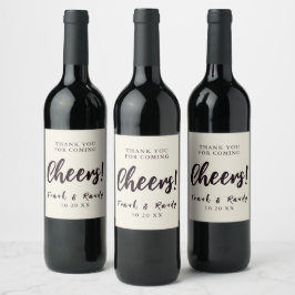 Rótulo De Garrafa De Cerveja Casamento Negra Branca Ecru Simples Moderno