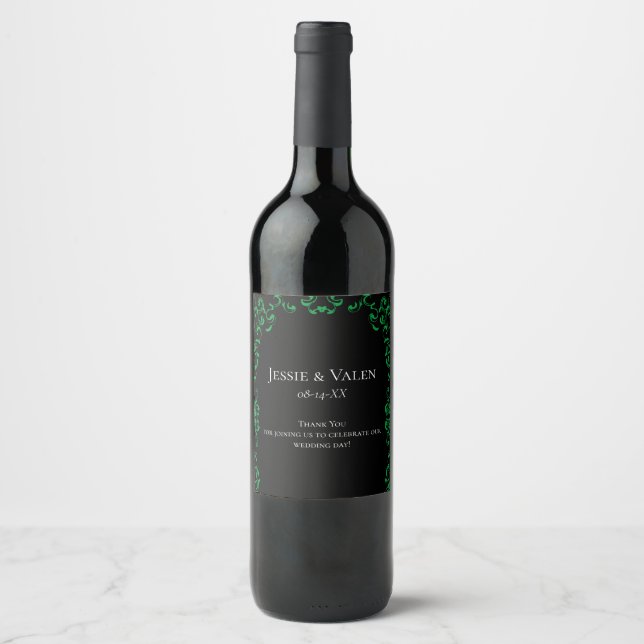 Rótulo De Garrafa De Cerveja Casamento Negra Verde (Frente)