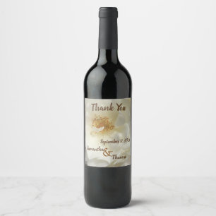 Rótulo De Garrafa De Cerveja Casamento Obrigado Linda Rosa Branca Floral Convid