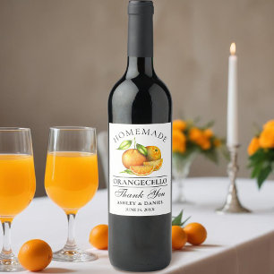 Rótulo De Garrafa De Cerveja Casamento Orangecello de Laranjas Aquáticas Obrig