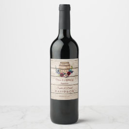 Rótulo De Garrafa De Cerveja Casamento outono de barril de vinho Floral da Borg