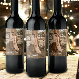 Rótulo De Garrafa De Cerveja Casamento outono de esboço de amora