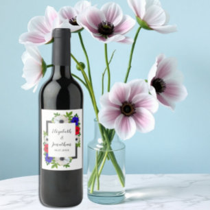 Rótulo De Garrafa De Cerveja Casamento Patriótico de Panda Anemone