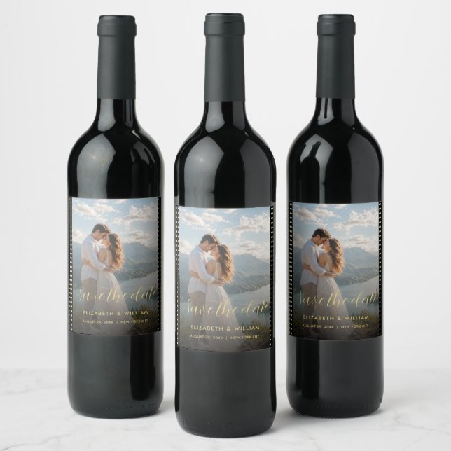 Rótulo De Garrafa De Cerveja Casamento personalizado com bolinhas douradas e pr (Garrafas)