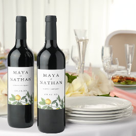 Rótulo De Garrafa De Cerveja Casamento Personalizado de Verão com Limão e Folha