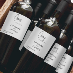 Rótulo De Garrafa De Cerveja Casamento Personalizado Elegante Moderno