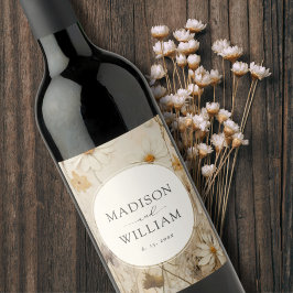 Rótulo De Garrafa De Cerveja Casamento Personalizado Rustic Boho