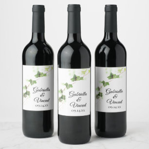 Rótulo De Garrafa De Cerveja Casamento por Aquarela Verde - Ivy Vine
