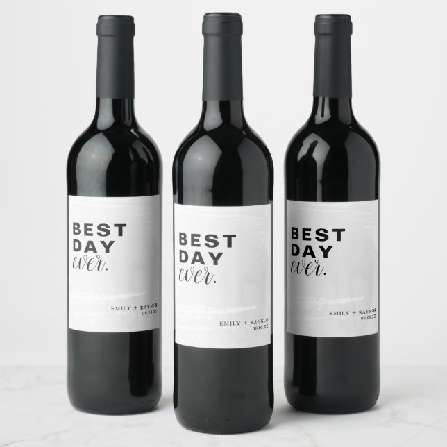 Rótulo De Garrafa De Cerveja Casamento Preto e Branco do Melhor Dia (Garrafas)